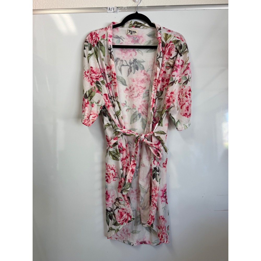 Show Me Your Mumu Floral Robe Pink Peony Jersey Knit Wrap OS